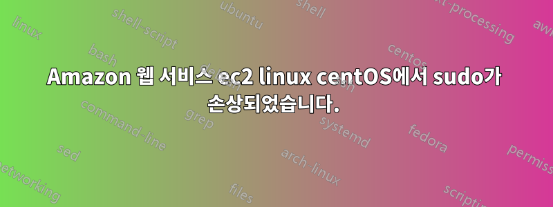 Amazon 웹 서비스 ec2 linux centOS에서 sudo가 손상되었습니다.