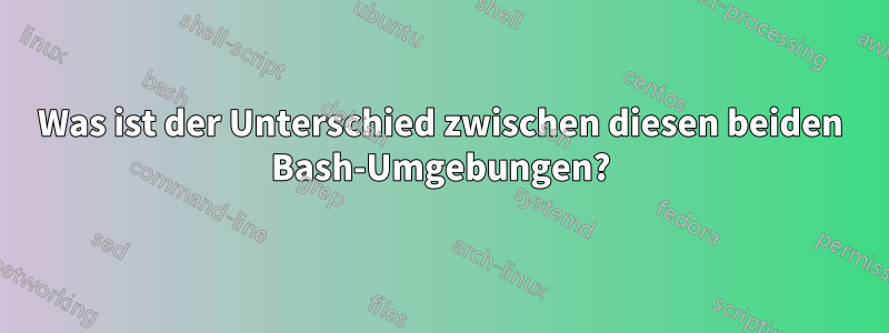 Was ist der Unterschied zwischen diesen beiden Bash-Umgebungen?