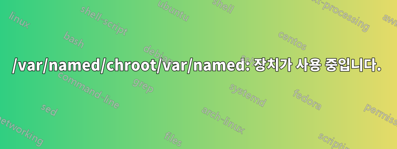 /var/named/chroot/var/named: 장치가 사용 중입니다.