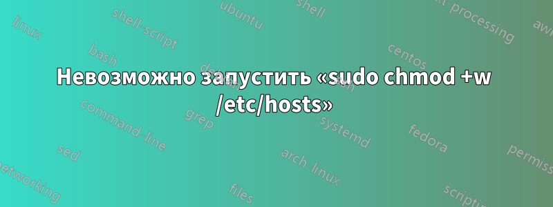 Невозможно запустить «sudo chmod +w /etc/hosts»