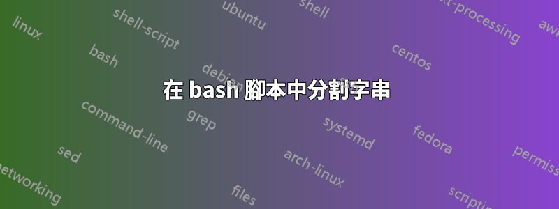 在 bash 腳本中分割字串