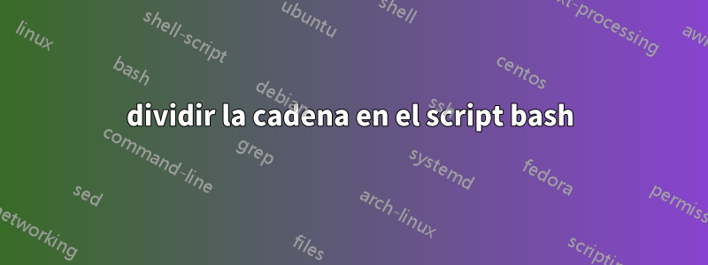 dividir la cadena en el script bash