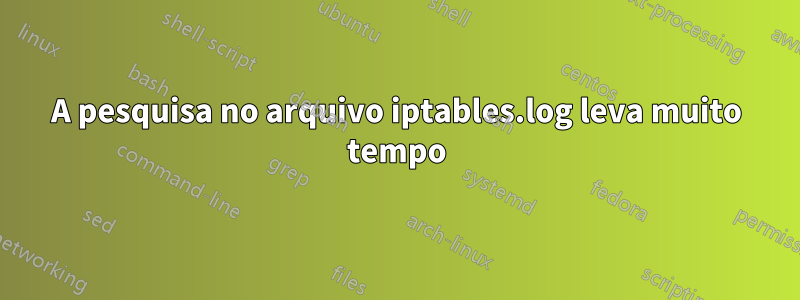 A pesquisa no arquivo iptables.log leva muito tempo