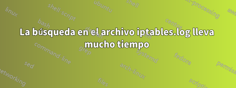 La búsqueda en el archivo iptables.log lleva mucho tiempo