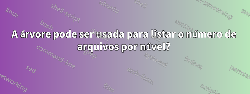 A árvore pode ser usada para listar o número de arquivos por nível?