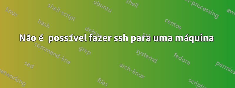 Não é possível fazer ssh para uma máquina