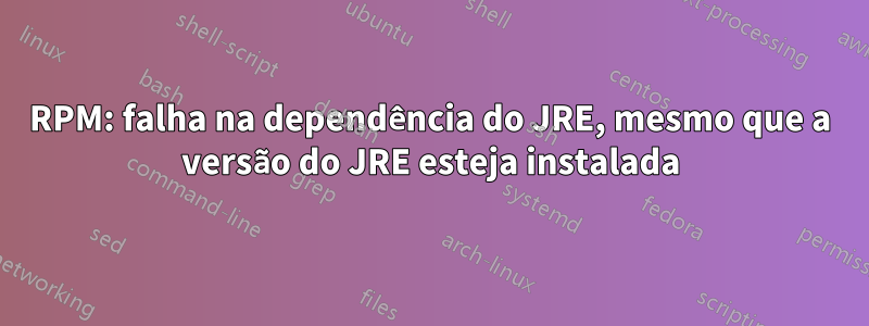 RPM: falha na dependência do JRE, mesmo que a versão do JRE esteja instalada