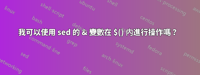 我可以使用 sed 的 & 變數在 $() 內進行操作嗎？ 