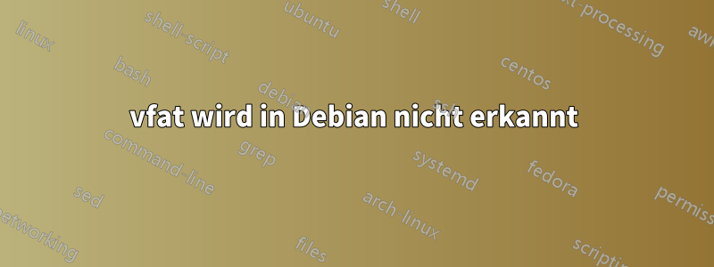 vfat wird in Debian nicht erkannt