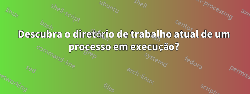 Descubra o diretório de trabalho atual de um processo em execução?