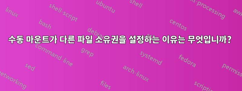 수동 마운트가 다른 파일 소유권을 설정하는 이유는 무엇입니까?