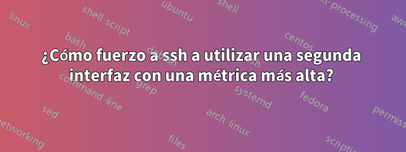 ¿Cómo fuerzo a ssh a utilizar una segunda interfaz con una métrica más alta?