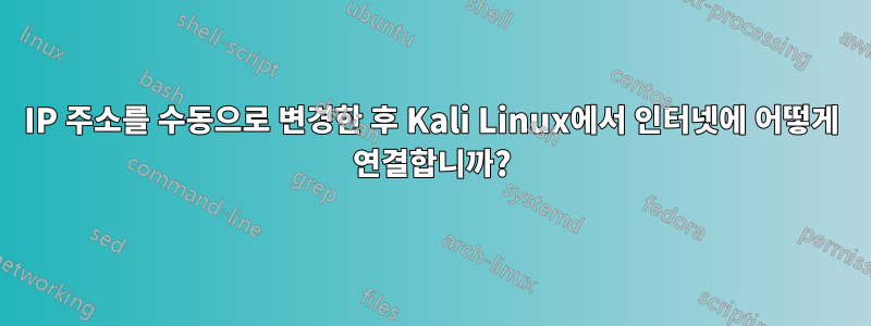 IP 주소를 수동으로 변경한 후 Kali Linux에서 인터넷에 어떻게 연결합니까?