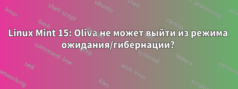 Linux Mint 15: Oliva не может выйти из режима ожидания/гибернации?