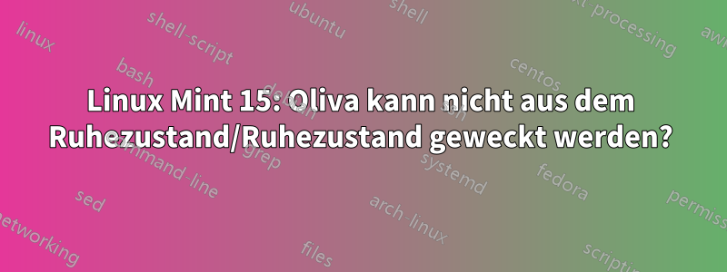 Linux Mint 15: Oliva kann nicht aus dem Ruhezustand/Ruhezustand geweckt werden?