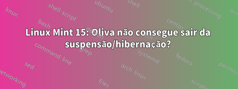 Linux Mint 15: Oliva não consegue sair da suspensão/hibernação?