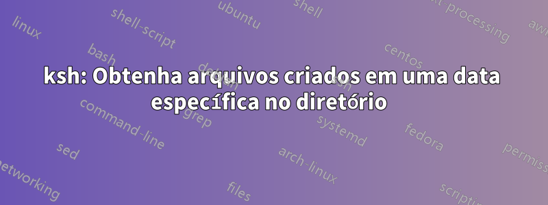 ksh: Obtenha arquivos criados em uma data específica no diretório 