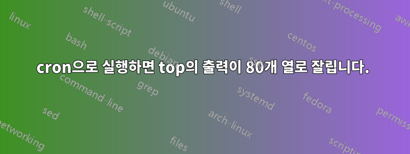 cron으로 실행하면 top의 출력이 80개 열로 잘립니다.
