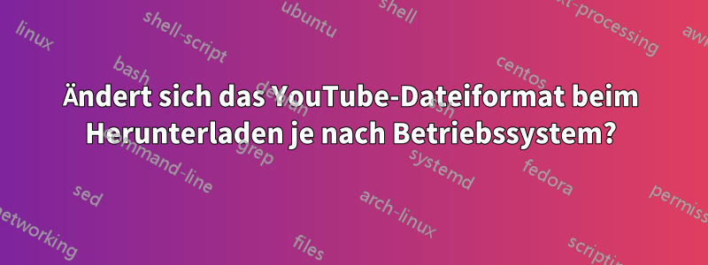Ändert sich das YouTube-Dateiformat beim Herunterladen je nach Betriebssystem?
