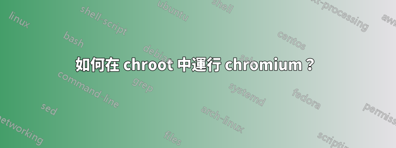 如何在 chroot 中運行 chromium？