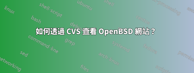 如何透過 CVS 查看 OpenBSD 網站？