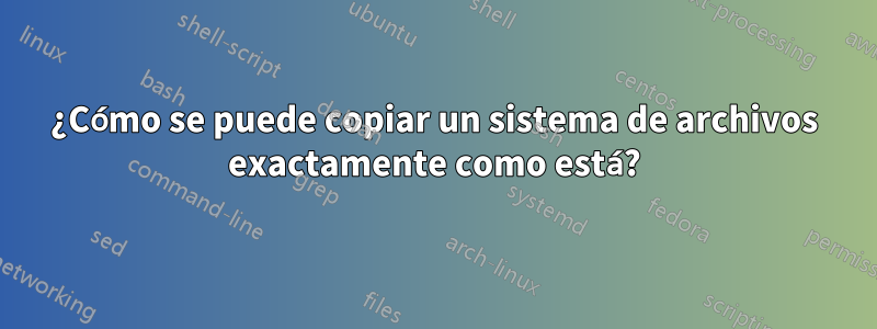 ¿Cómo se puede copiar un sistema de archivos exactamente como está?