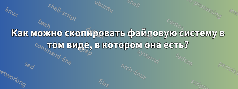 Как можно скопировать файловую систему в том виде, в котором она есть?