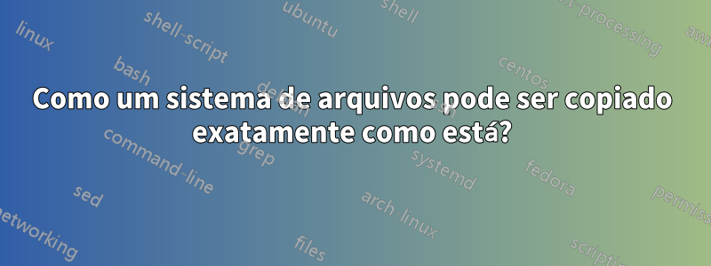 Como um sistema de arquivos pode ser copiado exatamente como está?
