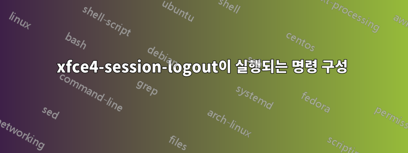 xfce4-session-logout이 실행되는 명령 구성