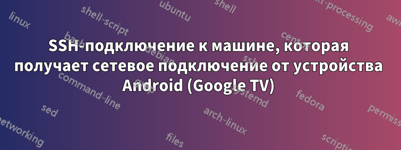 SSH-подключение к машине, которая получает сетевое подключение от устройства Android (Google TV)