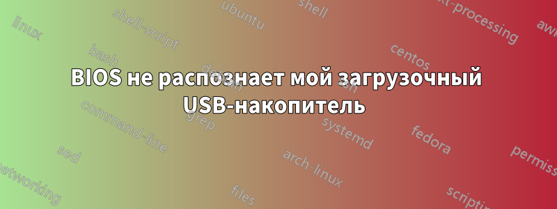 BIOS не распознает мой загрузочный USB-накопитель 