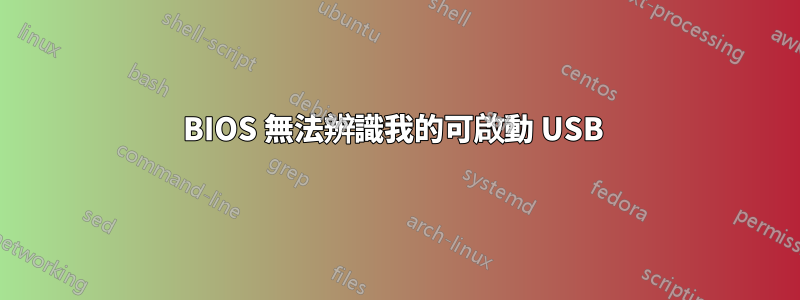 BIOS 無法辨識我的可啟動 USB 