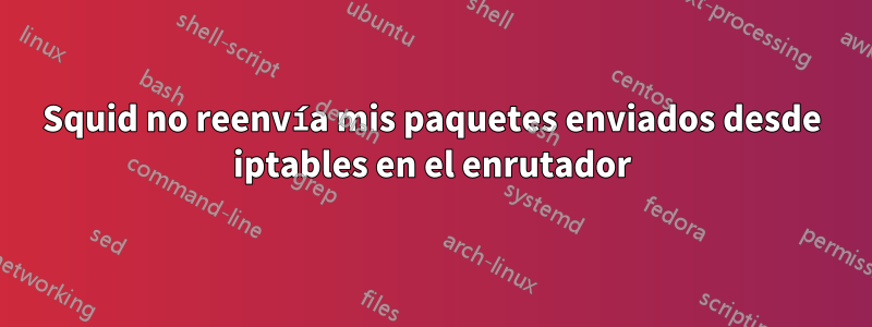 Squid no reenvía mis paquetes enviados desde iptables en el enrutador