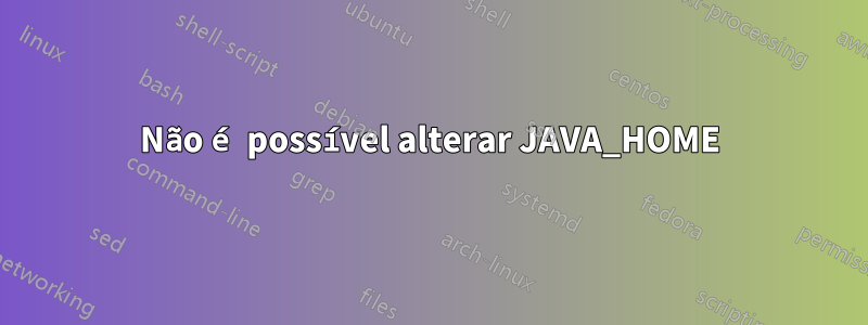 Não é possível alterar JAVA_HOME