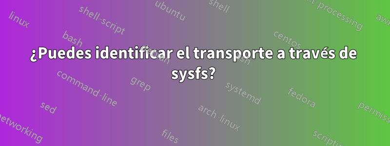 ¿Puedes identificar el transporte a través de sysfs?