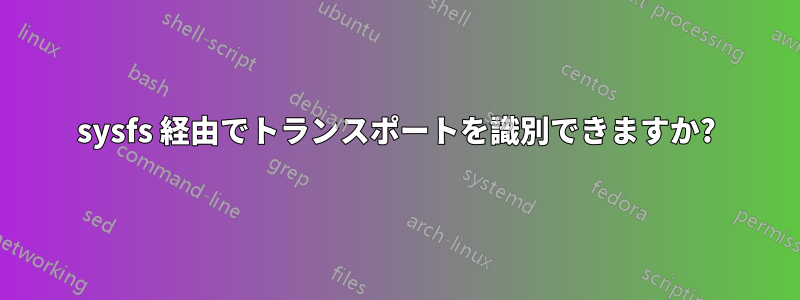 sysfs 経由でトランスポートを識別できますか?