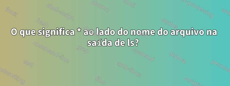 O que significa * ao lado do nome do arquivo na saída de ls? 