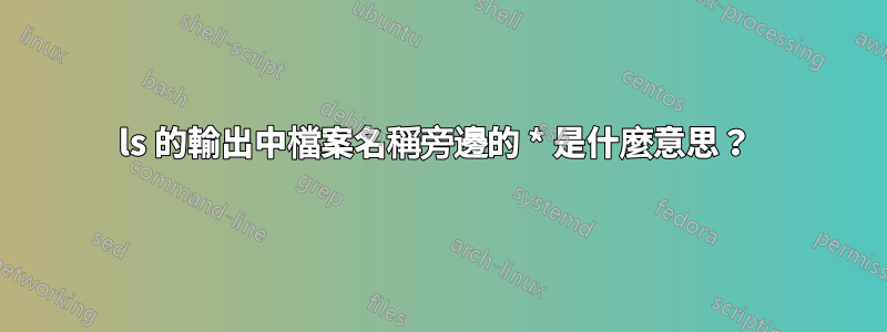 ls 的輸出中檔案名稱旁邊的 * 是什麼意思?