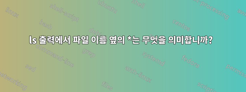 ls 출력에서 파일 이름 옆의 *는 무엇을 의미합니까?