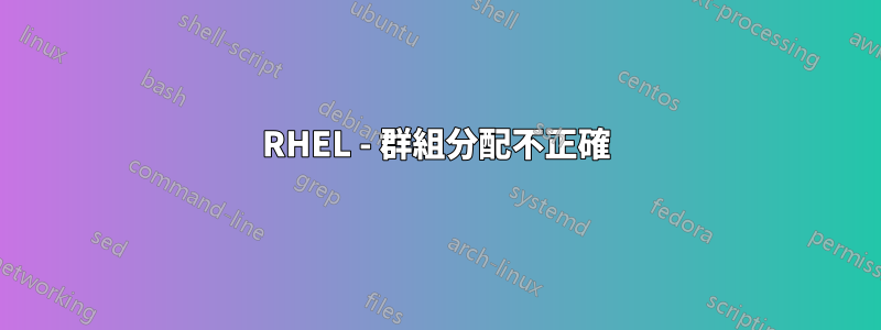 RHEL - 群組分配不正確