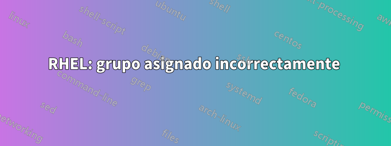 RHEL: grupo asignado incorrectamente