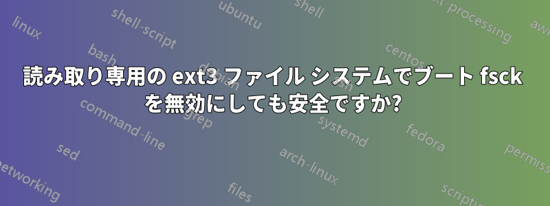 読み取り専用の ext3 ファイル システムでブート fsck を無効にしても安全ですか?