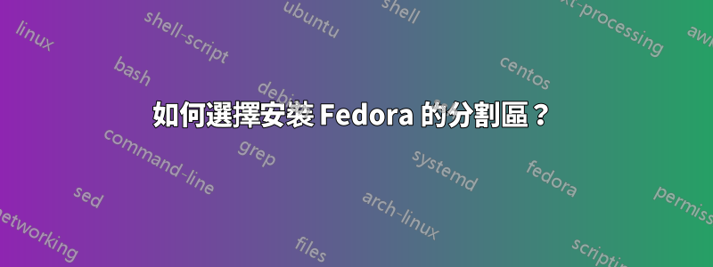 如何選擇安裝 Fedora 的分割區？