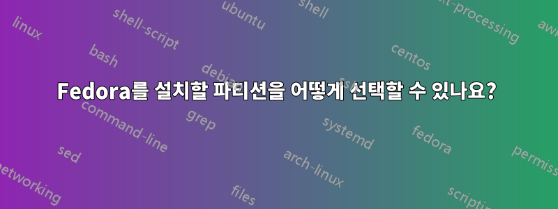Fedora를 설치할 파티션을 어떻게 선택할 수 있나요?