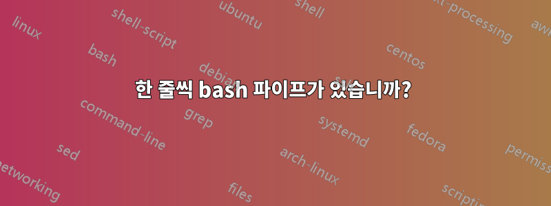 한 줄씩 bash 파이프가 있습니까?