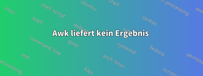 Awk liefert kein Ergebnis