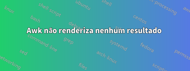 Awk não renderiza nenhum resultado