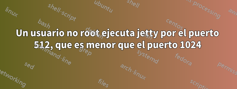 Un usuario no root ejecuta jetty por el puerto 512, que es menor que el puerto 1024