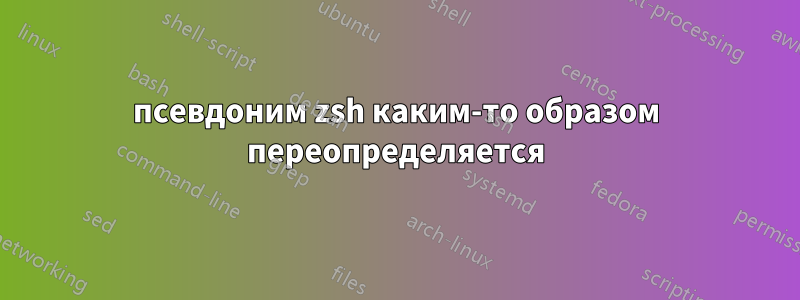 псевдоним zsh каким-то образом переопределяется