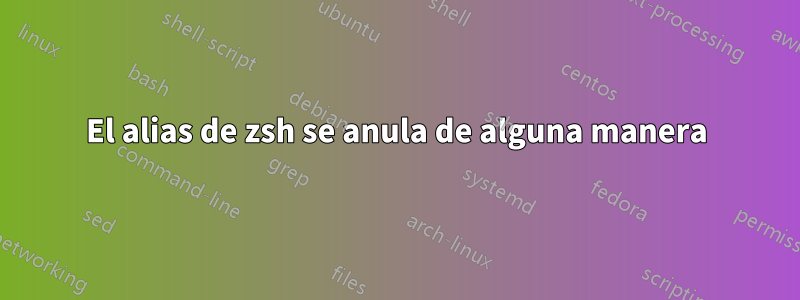 El alias de zsh se anula de alguna manera